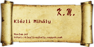 Klézli Mihály névjegykártya