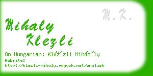 mihaly klezli business card